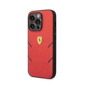 Ferrari iP 14 Pro Hot Stamp Contrasted Lines Cover – Red