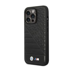 BMW M Collection iP 14 Pro PU Leather Printed Logo Cover – Black