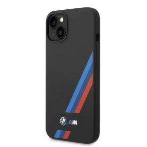 BMW M Collection iP 14 Pro Slanted Tricolor Stripes Cover – Black