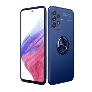 Ring Kickstand Hybrid PC TPU Cover for SAM A53 – Blue