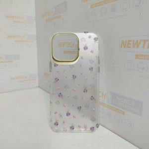 Mikalen iP 14 Pro Max Floral Gold Lens Border Cover – Clear
