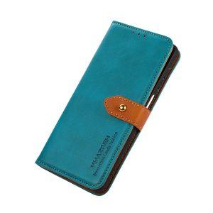 KHAZNEH Leather Cover with Wallet for SAM A04 – Blue