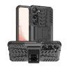 Hybrid Tire Texture Shockproof Samsung Galaxy S23+ Cover With Kickstand - Black