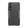 Hybrid Tire Texture Shockproof Samsung Galaxy S23+ Cover With Kickstand - Black - Image 2