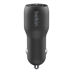 Belkin Dual USB Car Charger 24W + Lightning to USB Cable (CCD001bt1MBK)