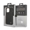 Mercedes-Benz Genuine Leather Cover With Star Pattern For iPhone 14 Pro - Black (MEHCP14L8REMPK)