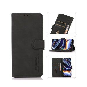KHAZNEH Leather Cover with Wallet for SAM A04e – Black