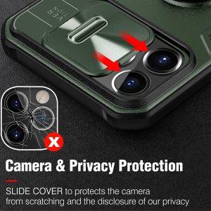NILLKIN Camshield Armor Pro Cover With Ring Holder iP 14 Pro Max – Dark Green