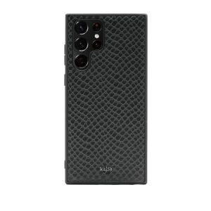 Kajsa Genuine Leather Pearl Pattern Cover S23 Ultra – Black