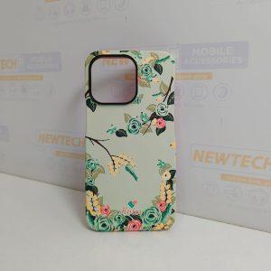 Kutis iP 14 Pro Floral Printed Cover – Green