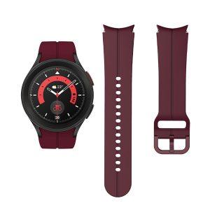 Silicone SAM Watch 4/5 Strap With Buckle – Wine Red