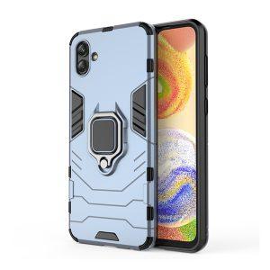 Ring Kickstand Rugged Protective Cover for SAM A04 – Blue