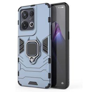 Ring Kickstand Rugged Protective Cover for OP Reno 8 5G – Blue
