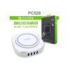 Bavin PC528 24W 4 USB Wireless Fast Charger - White