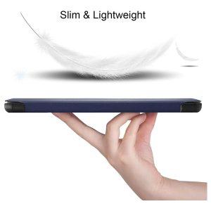 Tri-fold Stand Leather Cover for Lenovo Tab M7 – Blue