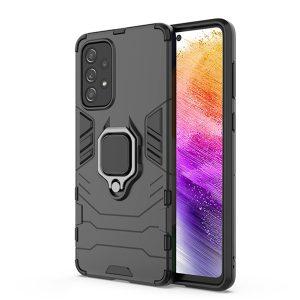 Ring Kickstand Rugged Protective Cover for SAM A73 – Black