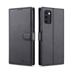 Azns Leather SAM A02s Cover – Black