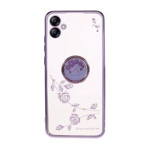 Rhinestone Flower Pattern SAM A04 4G – Purple