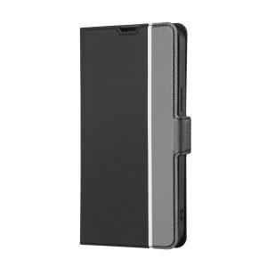 Twill Texture PU Leather Flip With Card Slot Cover for SAM A04 – Black