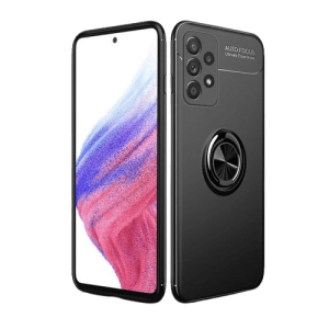 Ring Kickstand Hybrid PC TPU Cover for SAM A53 – Black