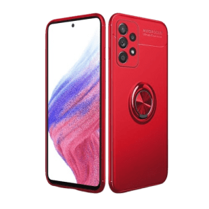 Ring Kickstand Hybrid PC TPU Cover for SAM A53 – Red
