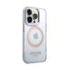 Guess iPhone 14 Plus Translucent Gold Outline MagSafe Cover - Purple - Image 2