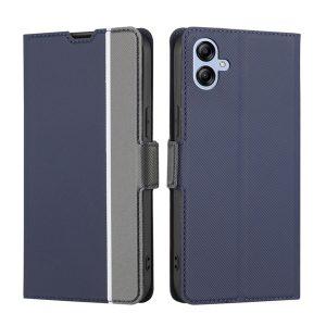 Twill Texture PU Leather Flip With Card Slot Cover for SAM A04 – Blue