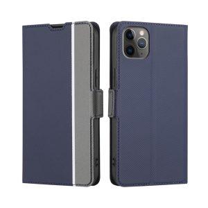 Twill Texture iP 11 Pro PU Leather Flip With Card Slot Cover – Blue