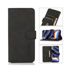 KHAZNEH Leather iP 14 Pro Max Cover with Wallet – Black