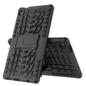 Hybrid Tire Texture Shockproof Cover SAM Tab A7 Lite With Kickstand – Black