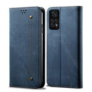 Retro Denim Leather Redmi Note 11/11s Flip Cover – Blue