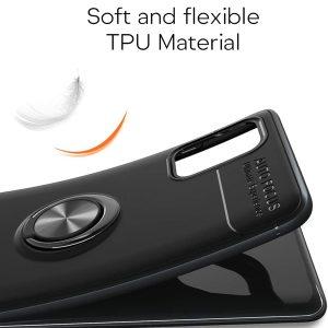 Ring Kickstand Hybrid PC TPU Cover for SAM A72 – Black