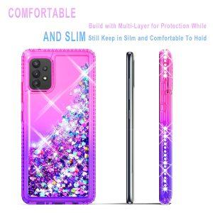 Hybrid Hard Acrylic + TPU SAM A52 Tree Printed Cover With Lanyard Quickstand Glitters
