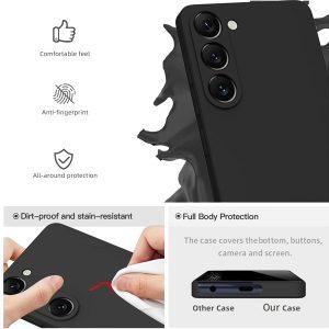 Silicone Texture S23+ Soft TPU Cover – Black