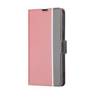 Twill Texture PU Leather Flip With Card Slot Cover for SAM A04 – Pink