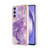 YB IMD Series-3 Samsung Galaxy A72 5G Marble Pattern Cover With Lanyard - Light Purple