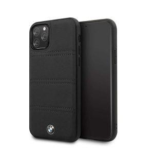 BMW iP 11 Pro Leather Horizontal Lines Cover – Black