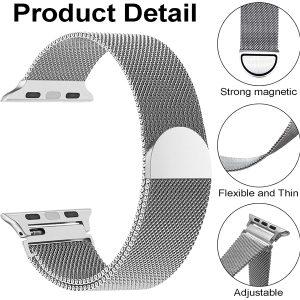 XINCUCO Milan Sport Loop Watchband for iWatch 42/44mm – Silver