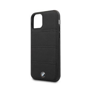 BMW iP 11 Pro Leather Horizontal Lines Cover – Black