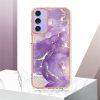 YB IMD Series-3 Samsung Galaxy A72 5G Marble Pattern Cover With Lanyard - Light Purple - Image 2