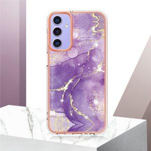YB IMD Series-3 SAM A72 5G Marble Pattern Cover With Lanyard – Light Purple