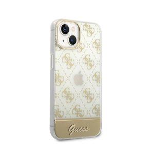Guess 4G Electro Script Hard Cover for iP 14 – Gold (GUHCP14SHG4MHG)