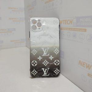 Mychoice Glossy LV Logo Printed iP 12 Pro Max – White Gray