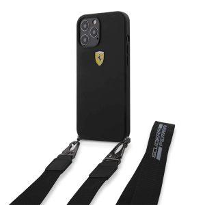 Scuderia Ferrari Silicone iP 12 Pro Max With Removable Strap – Black