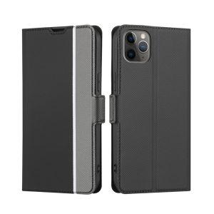 Twill Texture iP 11 Pro PU Leather Flip With Card Slot Cover – Black
