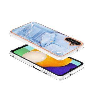 YB IMD Series SAM A04s 4G Marble Pattern Cover – Blue