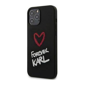 Karl Lagerfeld iP 12 Pro Silicone Forever Karl Cover – Black