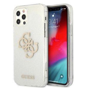 Guess PC iP 12/12 Pro Glitter 4G Big Logo Cover – Clear