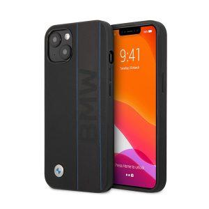 BMW iP 13 Pro Leather Wordmark Blue Outlines Cover – Black