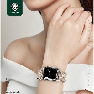 Green Bello Cyrstal Strap for Apple Watch 42/44/45mm – Black (GNBLOWS45MBK)